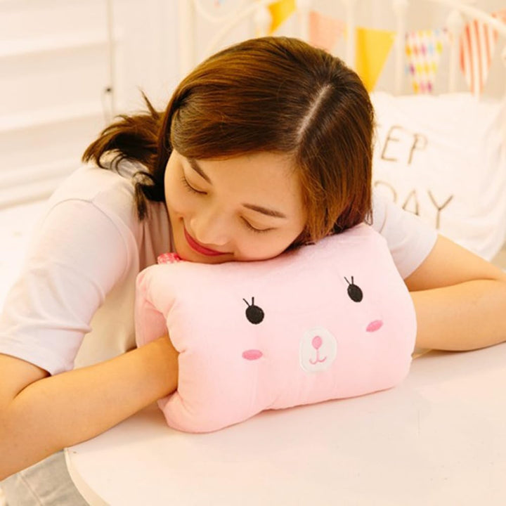 Hand Warmer Hand Pillow Kids Winter Cartoon Plush Weak Class 1 Arm Pillow,Travel Necessities Desk Nap