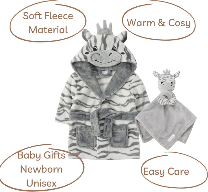 Dressing Gown & Comforter Set - Neutral Baby Clothes Gift Set for Boys & Girls, Perfect for Baby Hamper