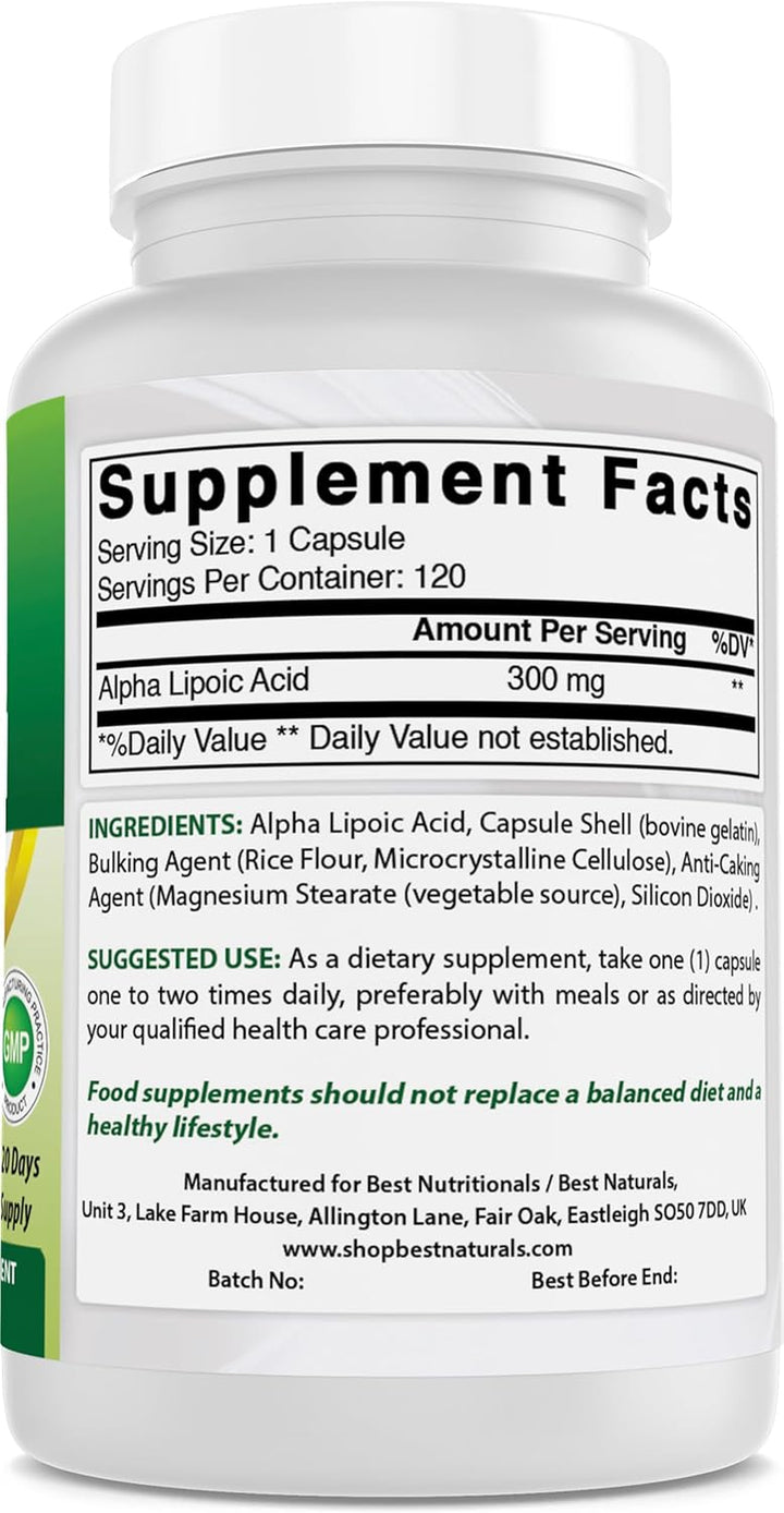 Alpha Lipoic Acid 300 Mg 120 Capsules