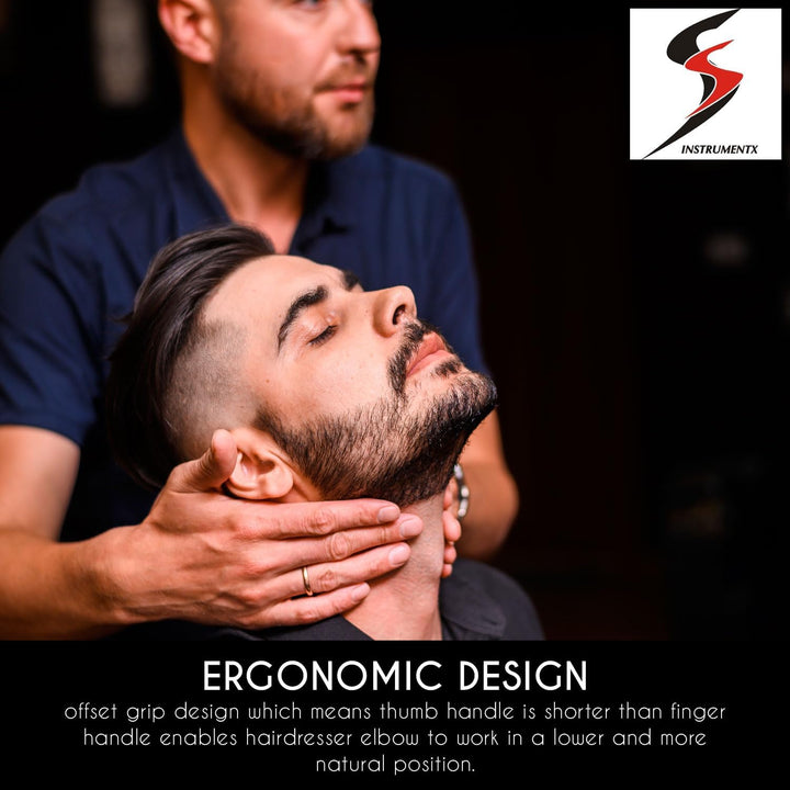 Beard and Moustache Scissors Professional Beard Scissors for Ear and Nose Hair, Stainless Steel Hair Trimming Scissor for Eyebrows, Eyelashes and Ear Hair (Black, 4.5")