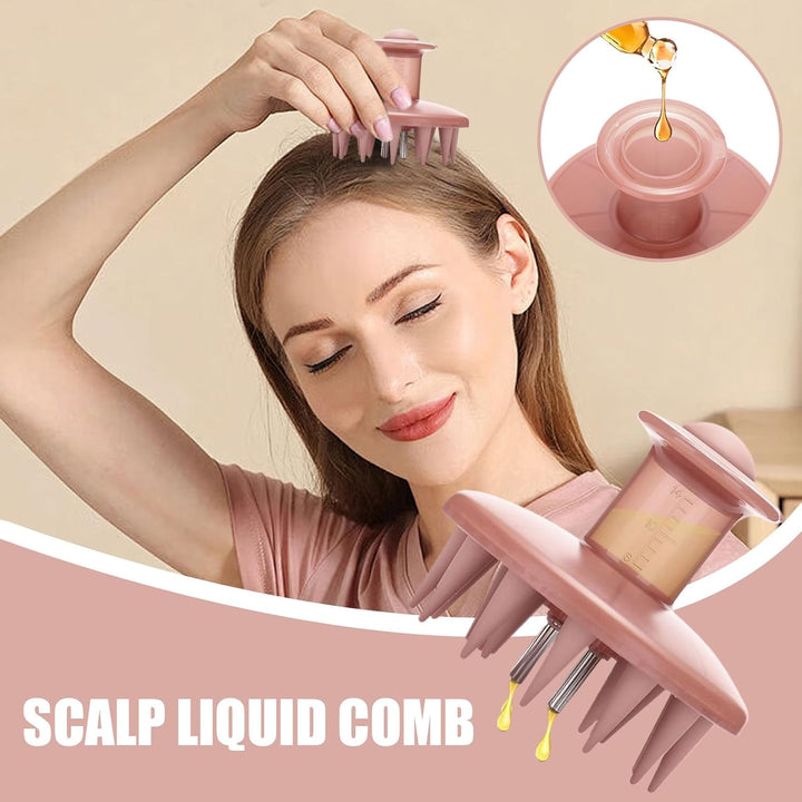 Hair Oil Applicator - Silicone Root Comb Applicator | 3.3 Inch Squeeze Hair Oils | Massage Basting Comb Dispenser Follicle Care Root Brush for Healthy Loss