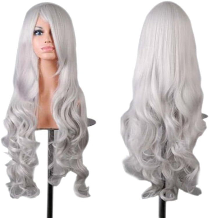 29.5" 75Cm Long Black Wigs for Women Long Straight Synthetic Black Wigs for Party Cosplay Halloween Anime((B-Black)