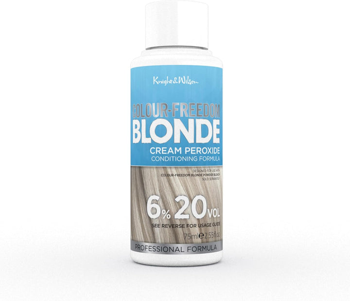 Colour Freedom Blonde Developer 6% 20VOL. Permanent Lightening High Lift Cream Developer for Use with Colour Freedom Ultra Lifting Powder Bleach. 75Ml