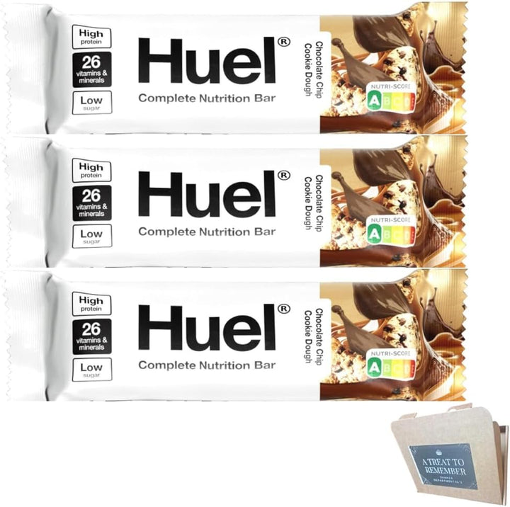 Huuel Complete Nutrition Bar Variety Pack 55G– 4 Flavours (Chocolate Chip Cookie Dough,Chocolate Caramel, Dark Chocolate Raspberry, Fudge Brownie)| (4 Bars, 4 Flavours Variety Pack)
