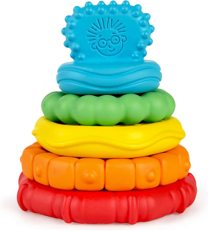 , Teether-Pillar Rattle and Chill Teething Aid Toy, Soothing Relief, Multisensory Stimulation, Massages Sore Gums, Easy to Hold, Water Filled, Ages 3 Months +