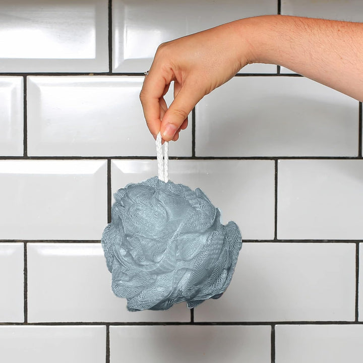 Pack of 4 Mesh Exfoliating Bath and Shower Body Puff Sponges