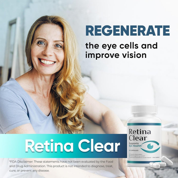 Retina Clear – 60 Capsules | Advanced Eye Health & Vision Support with Maca, Green Tea, Bitter Melon | Supports Visual Clarity & Eye Performance | Uk-Made Supplement