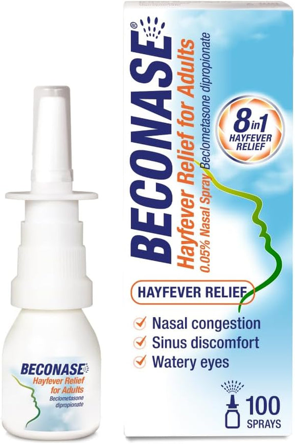 8 in 1 Hayfever Relief Nasal Spray (100 Spray Bottle) - Long Lasting Effective Relief from Hayfever - Portable and Lasts up to 24 Hours When Used Twice a Day - Non Drowsy