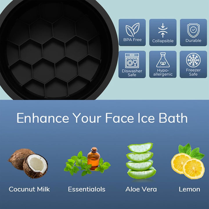 Ice Face Bowl - Facial Dunk Plunge Bowl - Silicone Beauty Skin Firming Washbasin for Home Vacation Traveling Hotel Business Trip