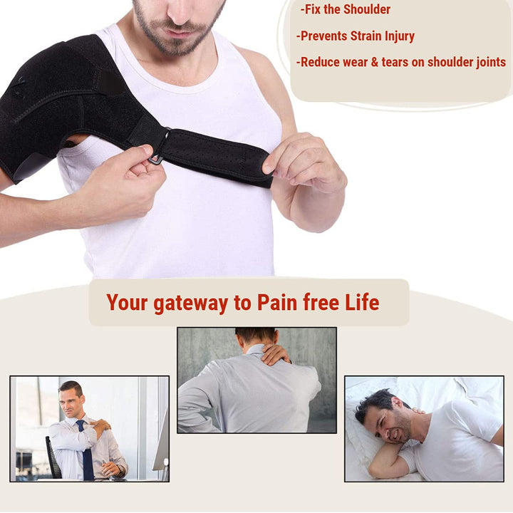 Improved Rotator Cuff Shoulder Support for Men & Women UK Design Injury Recovery Strap for Right/Left Arm Shoulder Brace for Pain Frozen Shoulder Dislocated Joint & Soreness One Size