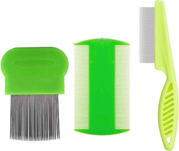 Lice Comb, 3 Pcs Lice Combs, Double Sided Lice Combs, Stainless Steel Tooth Comb, Lice Removal Combs