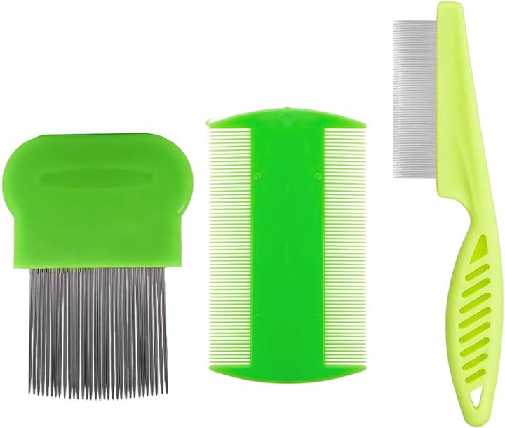 Lice Comb, 3 Pcs Lice Combs, Double Sided Lice Combs, Stainless Steel Tooth Comb, Lice Removal Combs