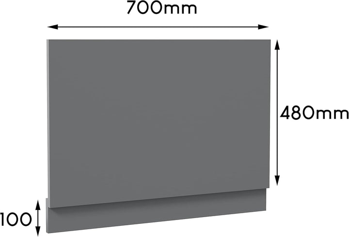 ® Modern 700Mm End MDF Bath Panel 18Mm Wooden Panels for Bathroom Baths Soaking Tubs, Adjustable Plinth, Easy to Cut, Grey Gloss