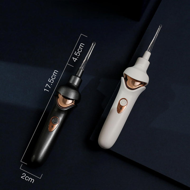 Vacuum Ear Wax Remover Suction, Ear Wax Cleaner, Electric Ear Suction Device with Led Light for Ear Wax Removal, Soft Prevent Ear-Pick Clean Tools Set (White)