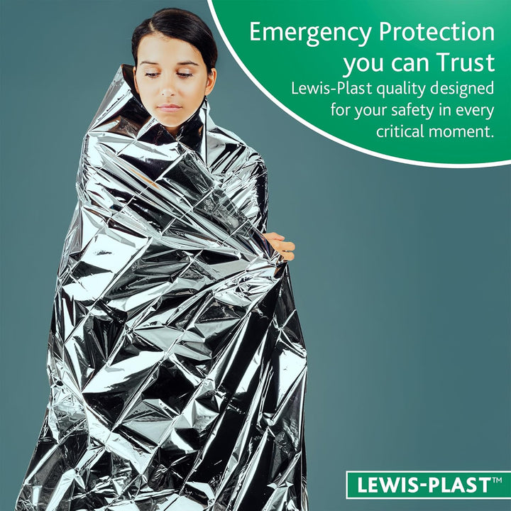 Adult Foil Blanket, Heat-Reflective and Insulating, Wind and Rain Protection (Pack of 3)