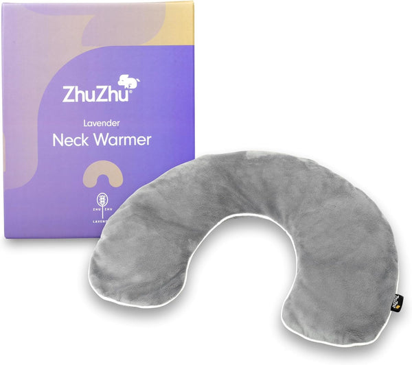 Lavender Neck Warmer Grey Wheat Bag Microwavable Neck & Shoulder Heat Pad for Pain Relief – Natural Lavender Wheat Bag Heated Pillow – Heat Pack for Tension Relief