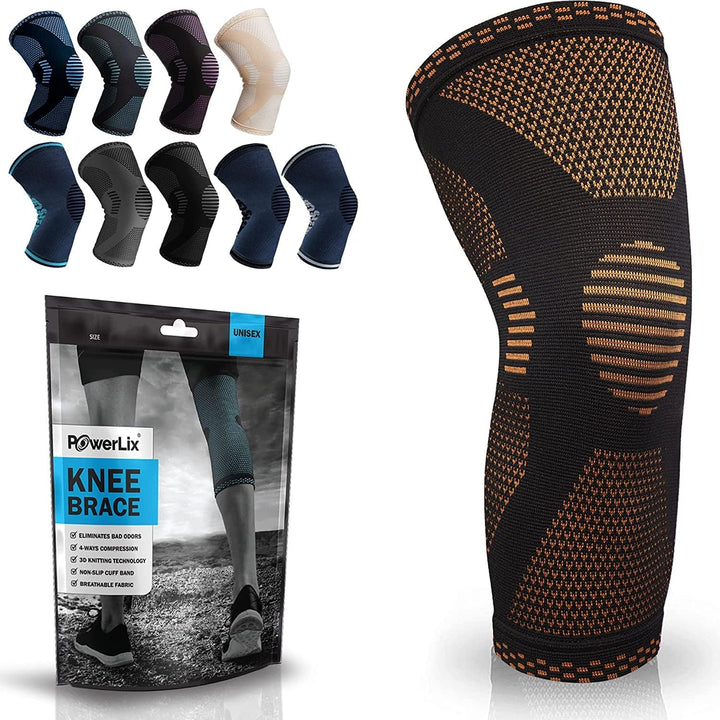 Knee Compression Sleeve - Best Knee Brace for Knee Pain for Men & Women Knee Support for Running, Basketball, Volleyball, Weightlifting, Gym, Workout, Sports