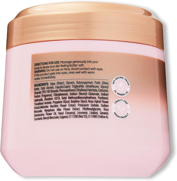 Spa Lily & Rose Body Butter for Women, No Mineral Oil, Cruelty Free & Vegan Shea Body Moisturiser, 300Ml