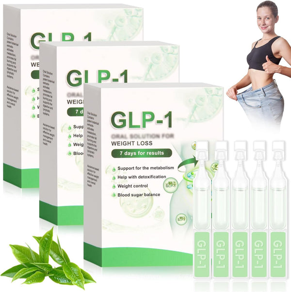 GLP1 Weight Loss Drops, GLP-1 Oral Solution Liquid, GLP-1 Weightloss Oral Solution, Natural Plant Extract Glp 1 Supplement Weight Loss, for Women & Men (3 Box)