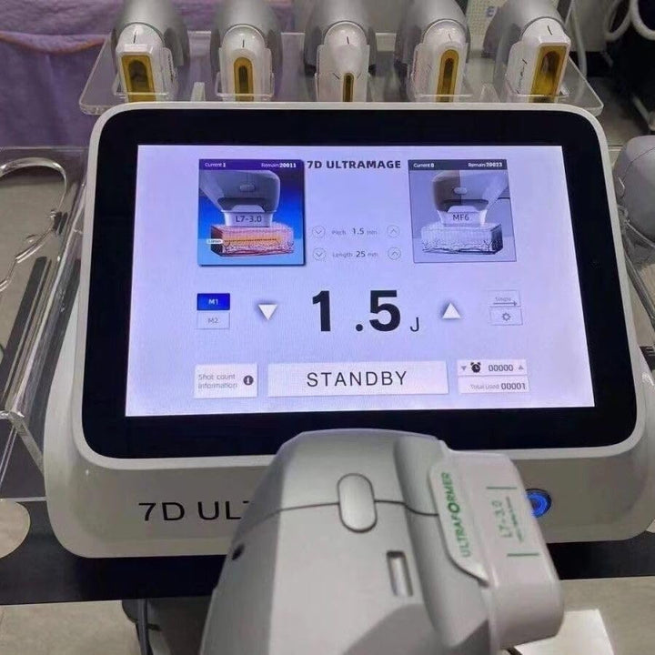 7D HIFU Portable Face & Body Lifting Device + 7 Cartridges – Skin Tightening, Wrinkle Reduction, Anti-Ageing