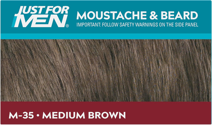 Moustache & Beard Medium Brown Dye, Eliminates Grey for a Thicker & Fuller Look � M35