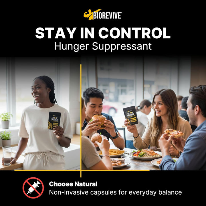 Crave Crusher – Appetite Suppressant with 5-HTP, Glucomannan, Green Tea, Chromium & Black Pepper for Craving Control, Metabolism Support & Weight Management