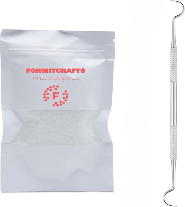 Thermoplastic Beads Pellets Mold-Able Pellets Polymorph 25 Grams for Teeth(Made in Spain) plus a Scaler