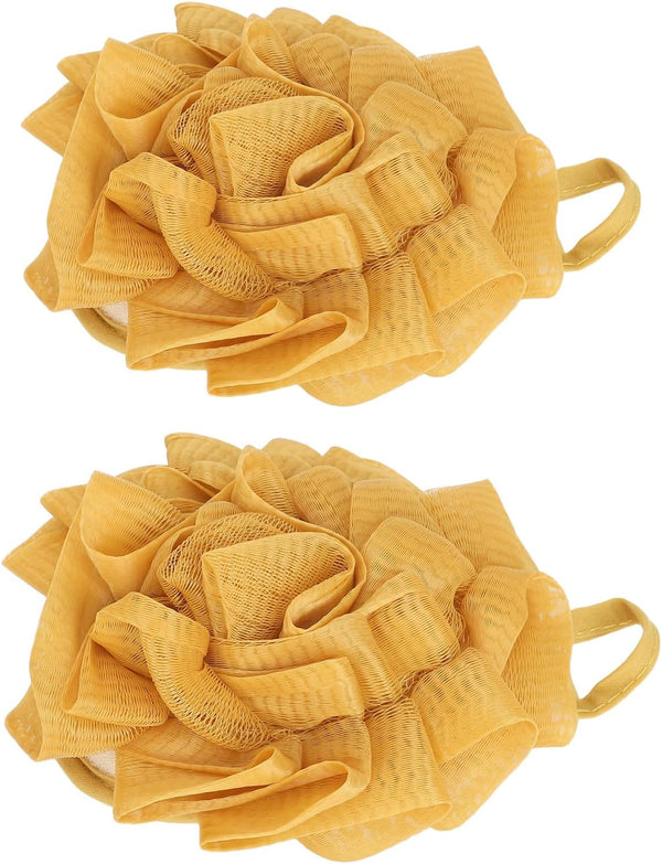 Shower Pouf, 2Pcs Shower Loofah Soft Mesh Household Men Women Washing Cleaning Scrubber Ball Loofah Puffs for Body for Bathroom