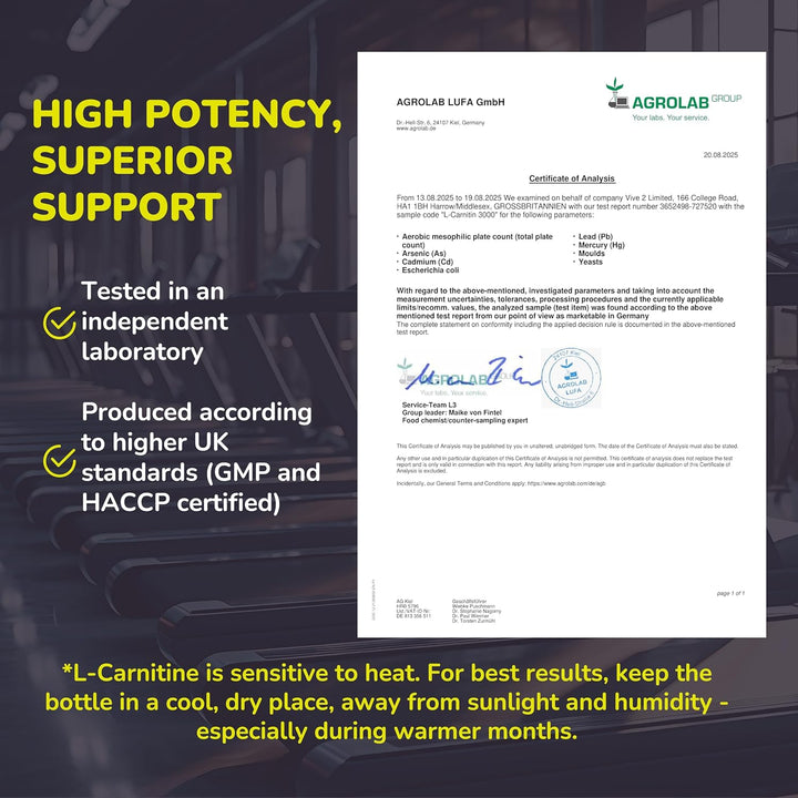L-Carnitine 3000-180 High-Strength Capsules - L-Carnitine Tartrate 3000Mg per Daily Dose - Energy & Metabolism Support - Vegan, Natural & Laboratory Tested -