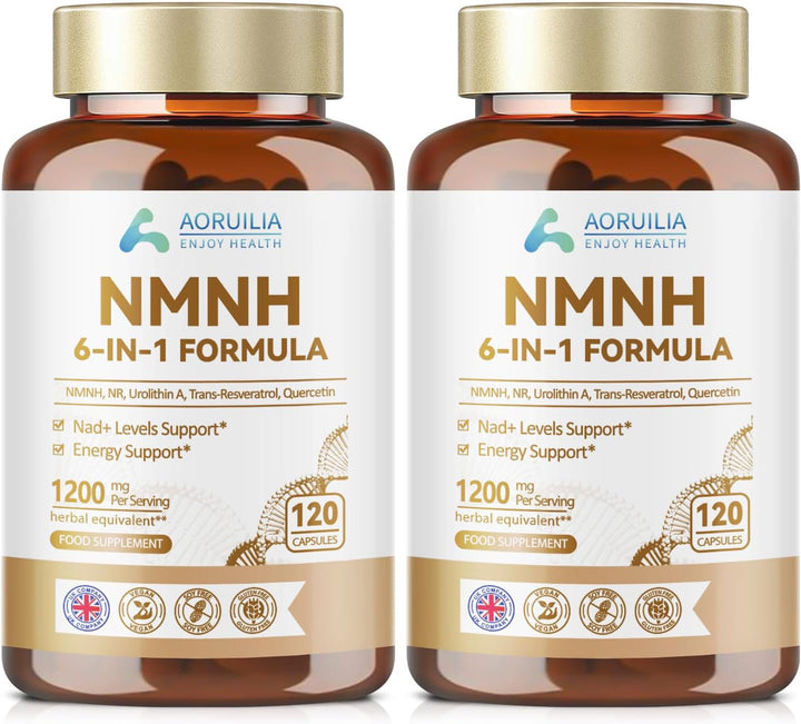 NMNH Supplement 1200Mg, 6 in 1 NAD Alternative & Trans-Resveratrol Superior Antioxidant Blend with Max Absorption for NAD+ Booster & Energy Support, 120 Capsules