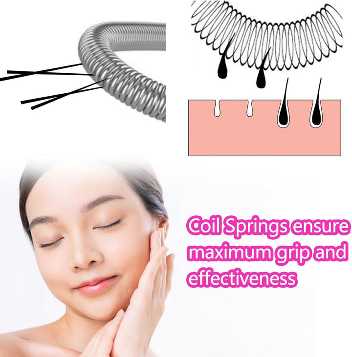 2 Pieces Facial Hair Remover Spring Multifunctional Threading Beauty Tool for Quick Hair Removal Effective Epilator Threading Tool for Women or Men (Black, Rose Red)