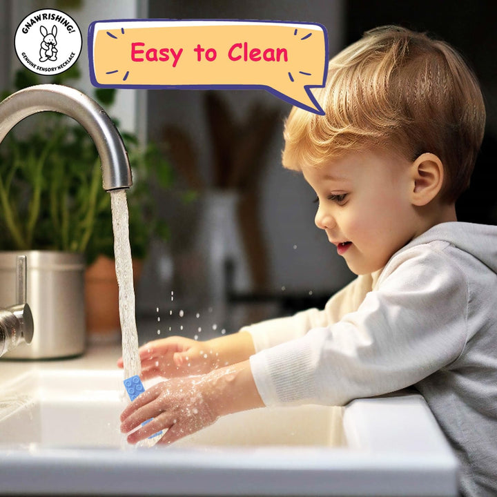 Chew Necklaces for Sensory Kids 5 Pcs Blue Sensory Chewy Toys for Autism Girls and Boys, ADHD Toddler, Adult