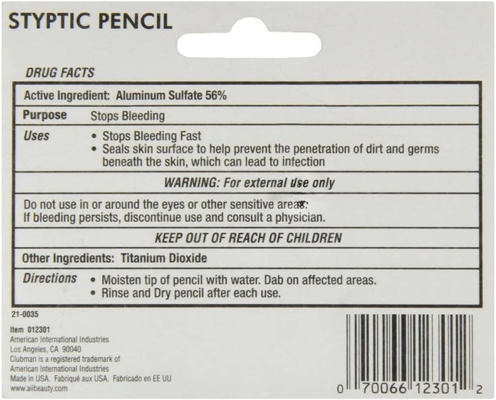 Nick Relief Styptic Pencil Twin (Blister)
