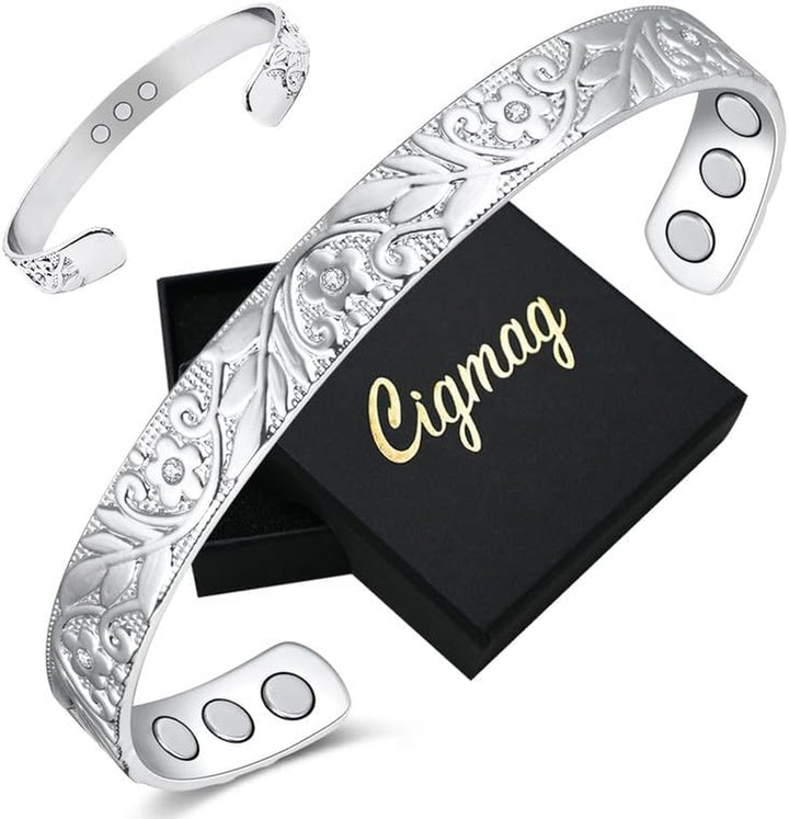 Lymphatic Drainage Copper Bracelet for Women Ultra Strength Magnet Solid Pure Copper Magnetic Bracelet Adjustable Cuff Bangle with Present Box (Tricolour Pattern)