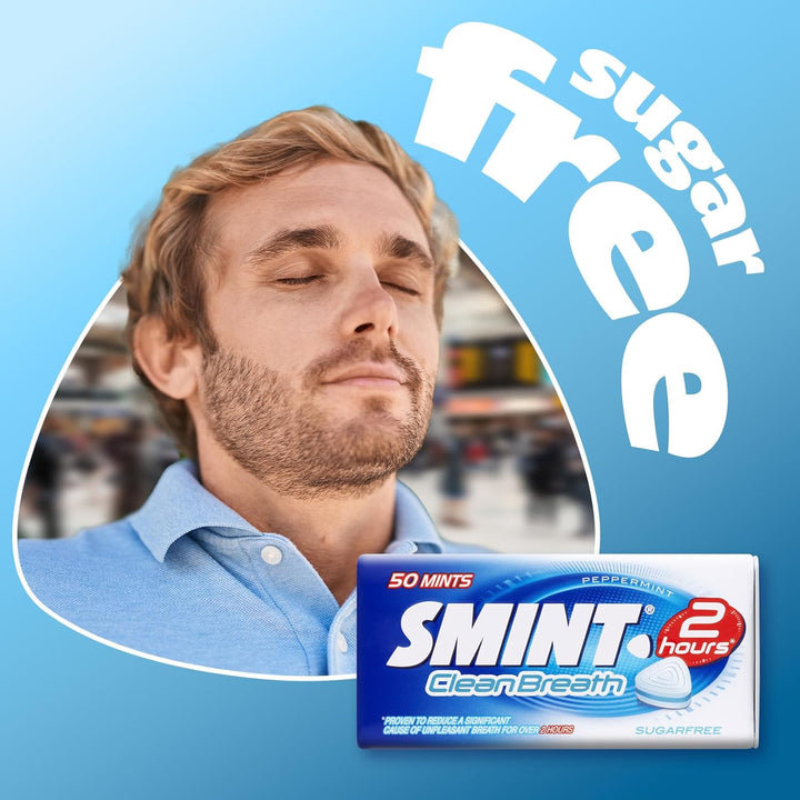 Sugar Free Mints – 2 Hour Clean Breath, 50 XXL Peppermint Flavour - 12 Tins