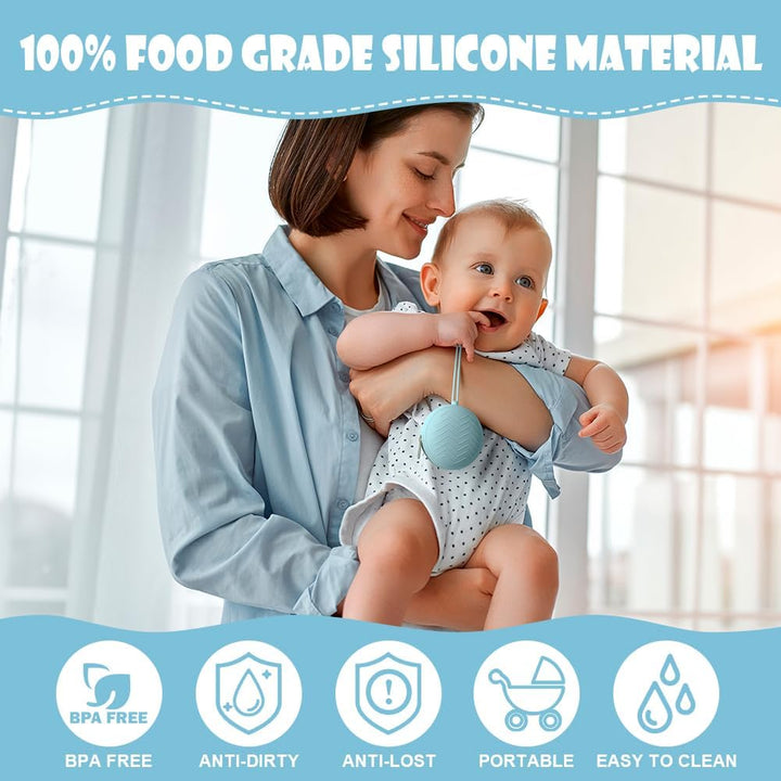 Dummy Holder Set, 2PCS Silicone Dummy Case, Portable Soother Pods for Travel, Home (Green/Blue)