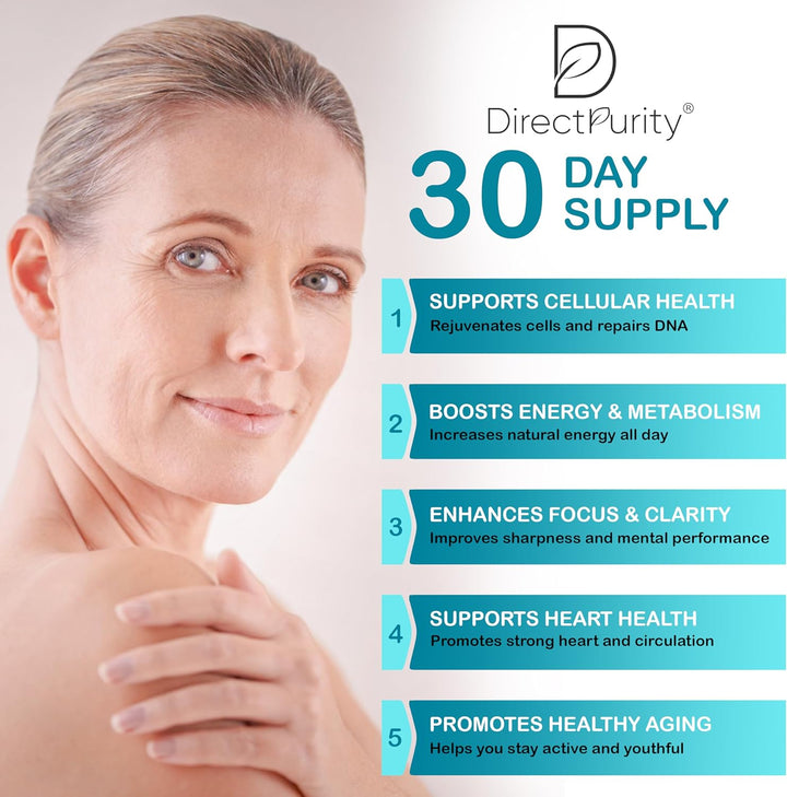 NMNH Supplement 600 Mg, with Trans Resveratrol, Coq10 and TMG, NMNH and Resveratrol Supplements Support Cellular Health and Healthy Aging. Boost Vitality and Combat Aging.