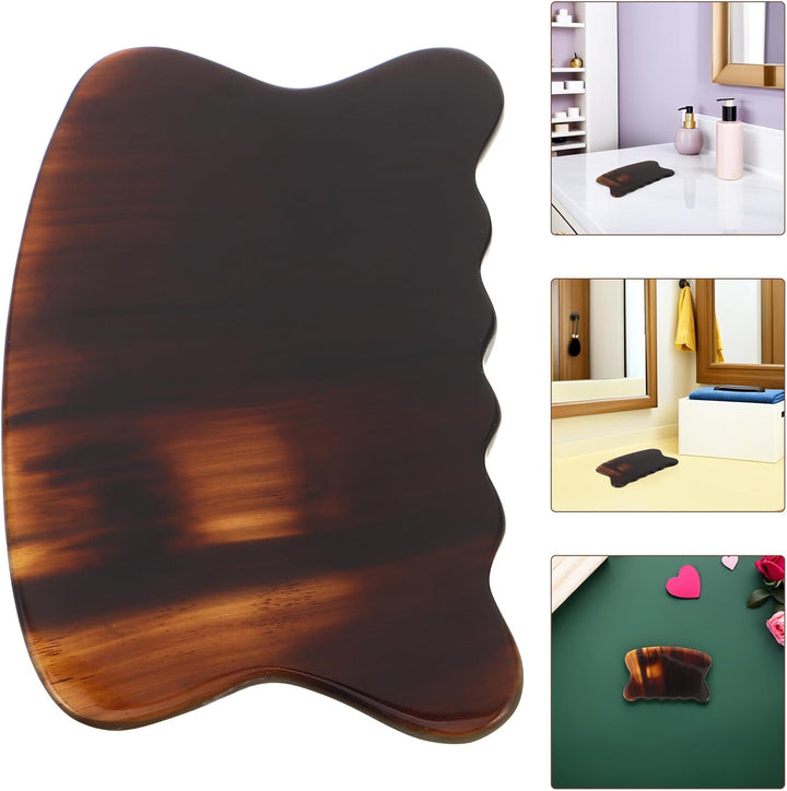 Portable Ox Horn Gua Sha Scraping Board for Full Body and Facial Massage Sturdy Natural Material Traditional Craftsmanship Versatile Manual Tool for Relaxation and Muscle Relief