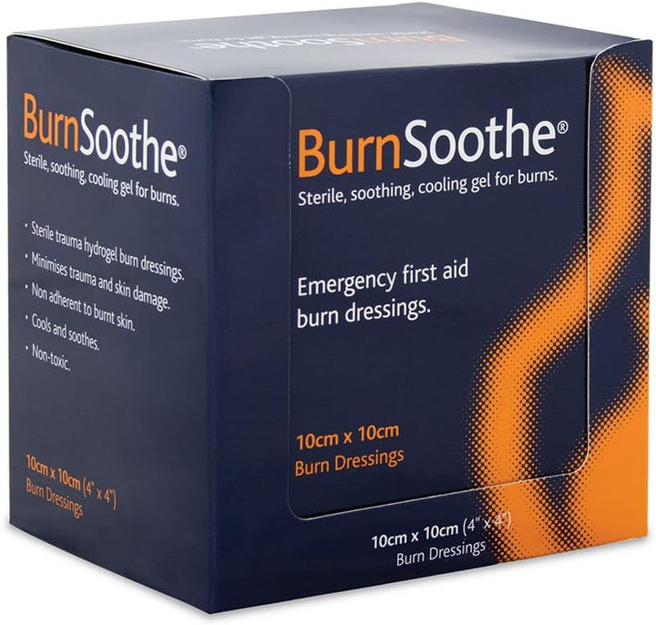 Cooling Gel Immediate Dressing for Burns in First Aid Sterile Burns Soothing, Non-Adherent, Non-Toxic, Minimize Trauma and Skin Damage, 10 Cm X 10 Cm, (Pack of 10)