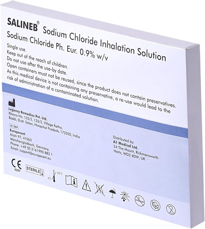 Isotonic Saline Solution for Inhalation Nacl 0.9% - Inhalation Saline Solution for Humidifying the Airways 20 X 2.5Ml Sterile Unit-Dose Vials