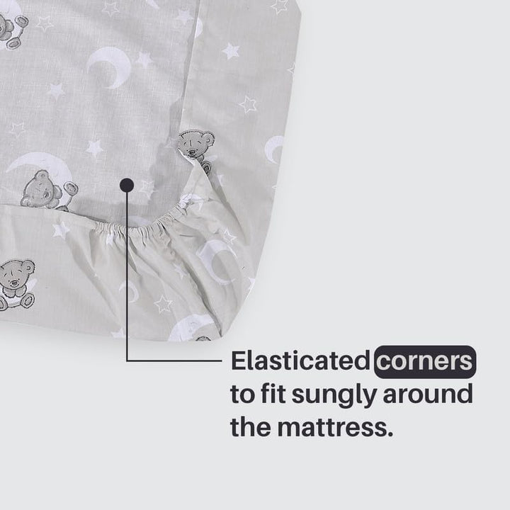 2 X Cot Bed Fitted Sheets, 60 X 120 Cm Easy Care Fine Quality Breathable Polycotton Cot Sheet (Sleeping Teddy-60 X 120Cm)