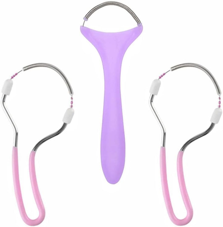 3 PCS Spring Facial Hair Remover Manual Epilator Spring Handle Hair Remover Spring Epilator for Women Face Hair Removing (Random Color)