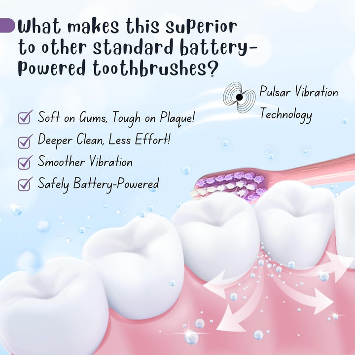 Disney Stitch Battery Powered Electric Toothbrush for Kids – Soft Rounded Bristles, Enhanced Vibration, Protection Cap & Battery Included | Gentle & Fun Oral Care for Children Ages 4+