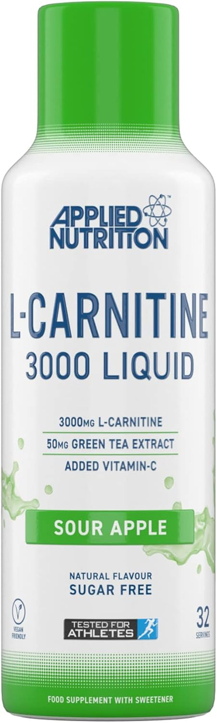 L Carnitine 3000 Liquid - L-Carnitine with Green Tea & Vitamin C, Boosts Energy & Weight Management, Vegan (480Ml - 32 Servings) (Sour Apple)