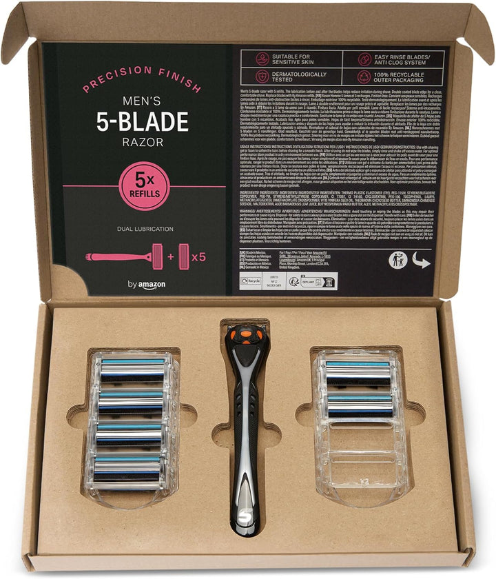 Men'S 5 Blade Razor + 6 Refills