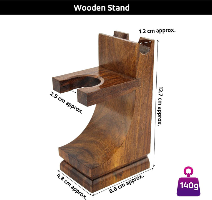 Razor Stand Sustainable Shaving Stand 2 in 1 Brush Razor Stand Holder Wooden Shaving Stand Eco-Friendly Stand Shaving Brush Stand Razor Holder - Zero Waste, 1 Count (Pack of 1)
