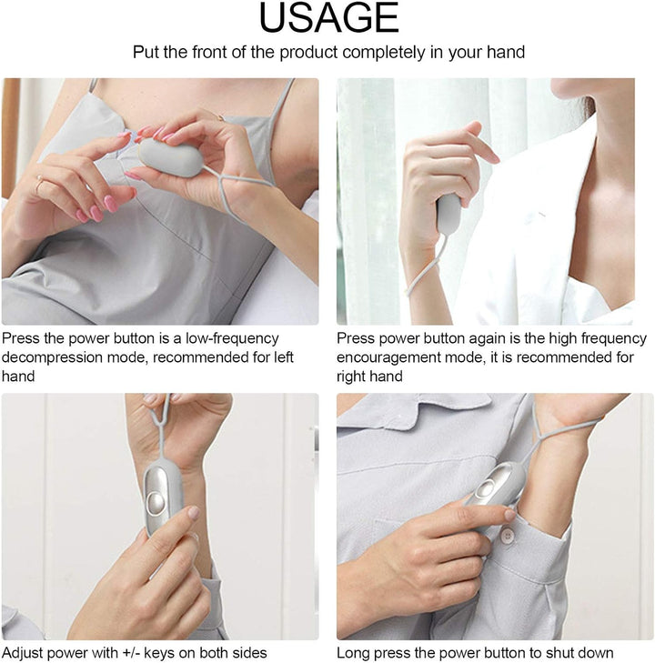 Sleep Aid Device, Anxiety Relief for Adults USB Rechargeable Microcurrent Calm Palm Sleep Instrumen, Portable Sleep Aids for Insomnia Relief, Relieve Anxiety and Stress(Silver)