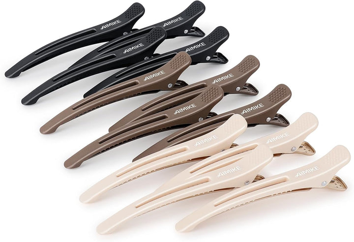 6PCS Sectioning Hair Clips for Styling, Anti-Slip No-Trace Salon Hair Sectioning Clips with Silicone Band