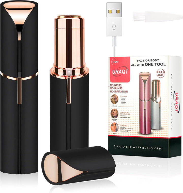 Facial Hair Remover for Women, Painless Face Hair Trimmer, Rechargeable Mini Epilator Lady Shaver Portable Electric Razor for Lips Face Body Peach Fuzz