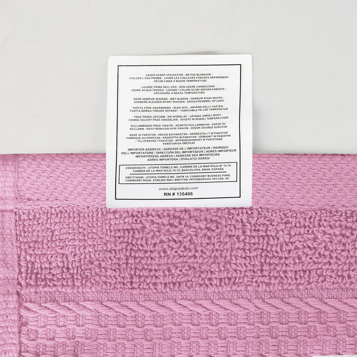 Premium Washcloth Set (30 X 30 CM) 100% Cotton Flannel Face Cloths, Highly Absorbent and Soft Feel Fingertip Towels (12 Pack, Pink)